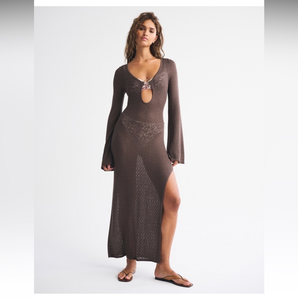 Abercrombie & Fitch Brown Knit Swim Coverup